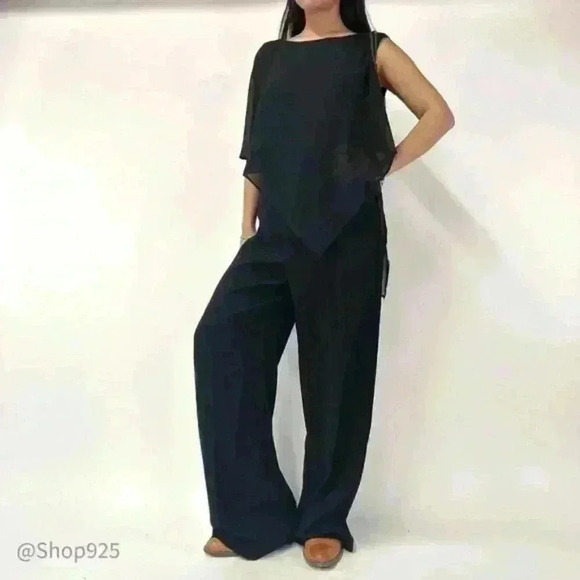 Le Chateau Black  Inverted V Jumpsuit - Picture 7 of 9